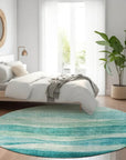 LOOMLAN Rugs Louisa Teal Washable Indoor-Outdoor Rug