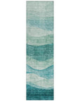 LOOMLAN Rugs Louisa Teal Washable Indoor-Outdoor Rug