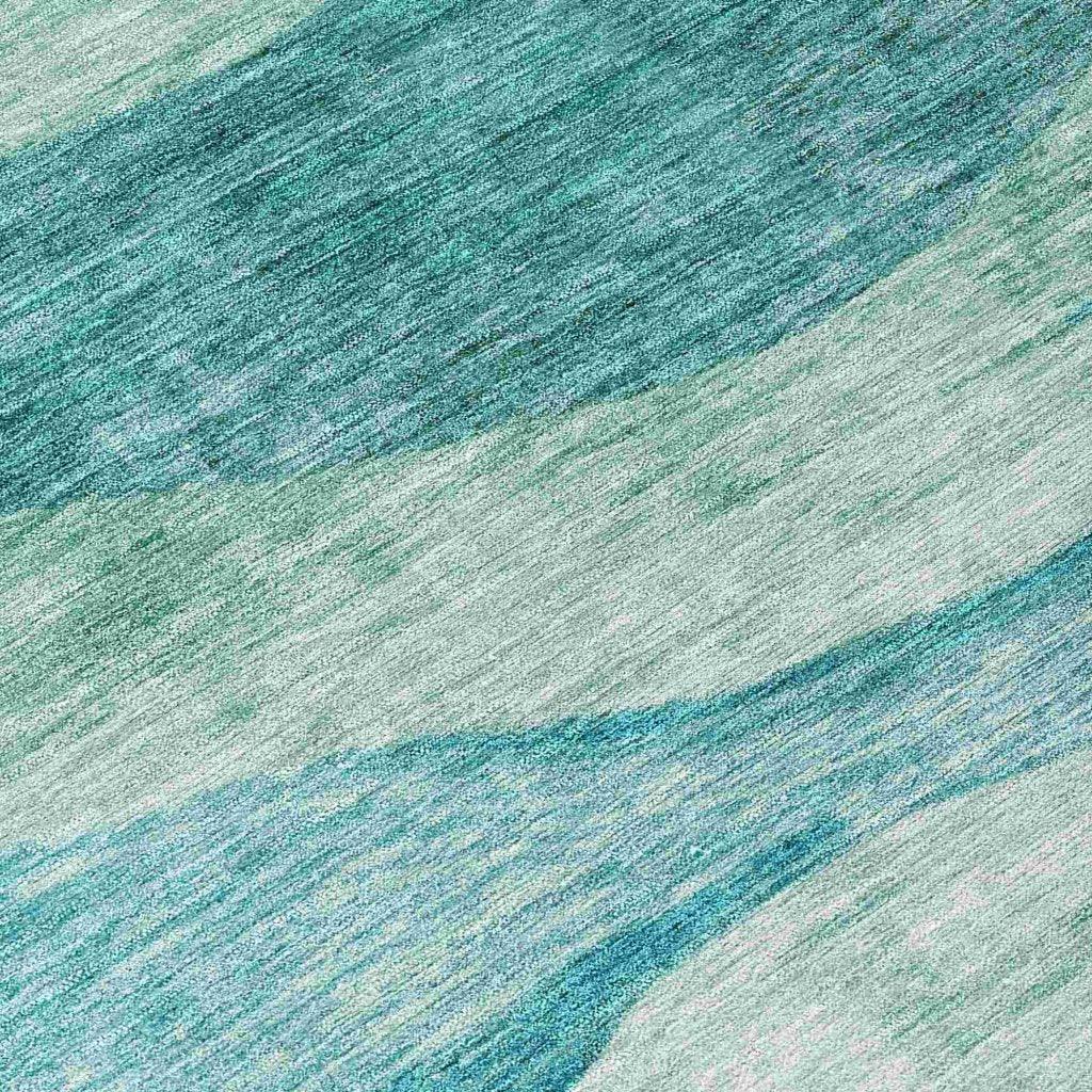 LOOMLAN Rugs Louisa Teal Washable Indoor-Outdoor Rug