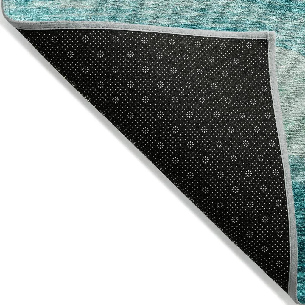LOOMLAN Rugs Louisa Teal Washable Indoor-Outdoor Rug