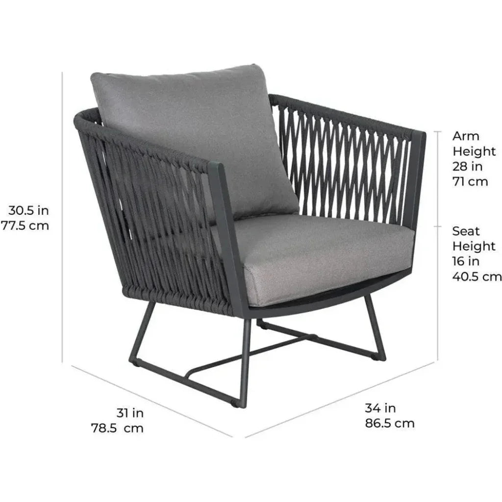 Lounge Chair - Dark Pebble Outdoor - LOOMLAN - Seasonal Living - Outdoor Lounge Chairs