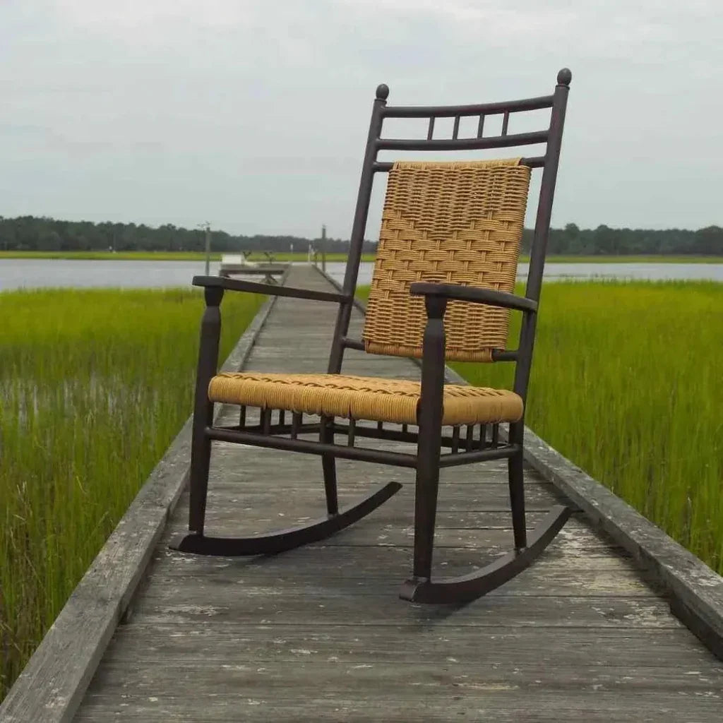 Low Country Porch Rocker Premium Wicker Furniture - LOOMLAN - Lloyd Flanders - Outdoor Lounge Chairs