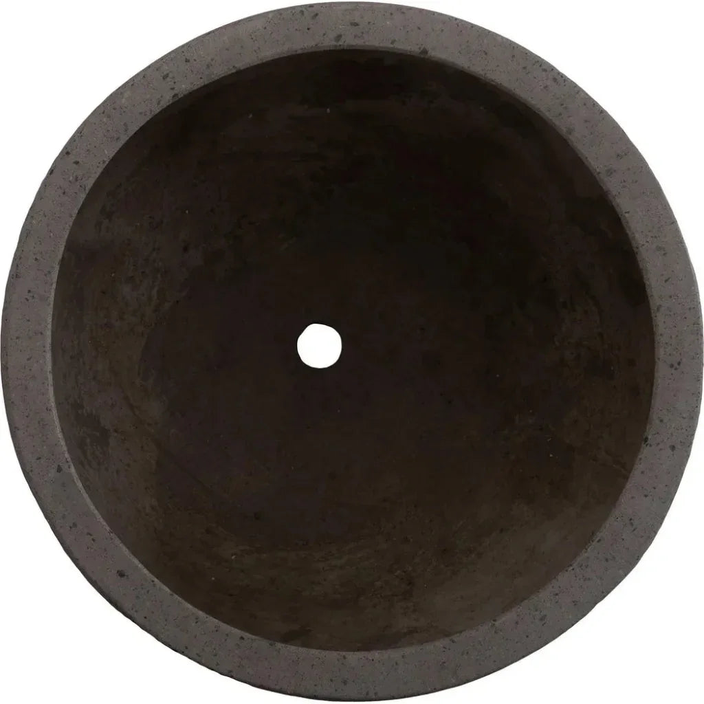 Emissary Low Opus Gray Terrazzo Round Planter