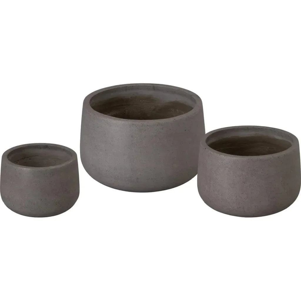 Emissary Low Opus Gray Terrazzo Round Planter