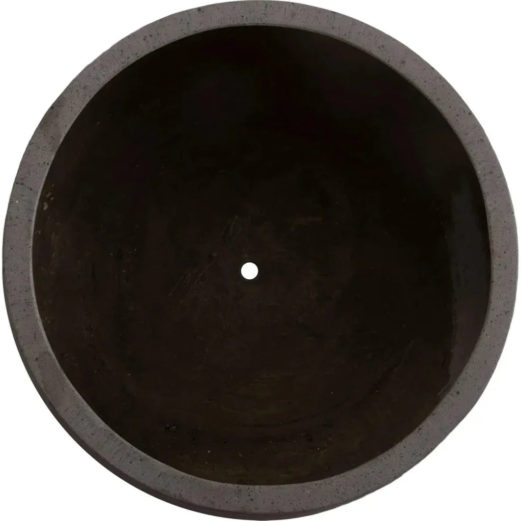 Emissary Low Opus Gray Terrazzo Round Planter