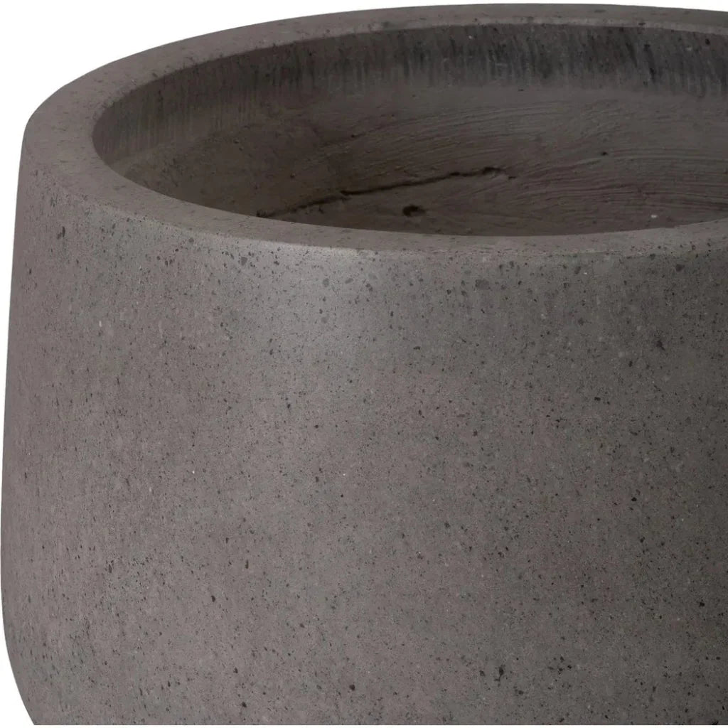 Emissary Low Opus Gray Terrazzo Round Planter