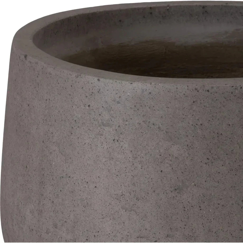 Emissary Low Opus Gray Terrazzo Round Planter