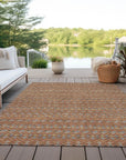 LOOMLAN Rugs Lozenza Orange Washable Indoor-Outdoor Rug