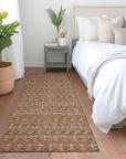 LOOMLAN Rugs Lozenza Orange Washable Indoor-Outdoor Rug