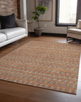 LOOMLAN Rugs Lozenza Orange Washable Indoor-Outdoor Rug