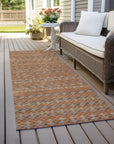 LOOMLAN Rugs Lozenza Orange Washable Indoor-Outdoor Rug