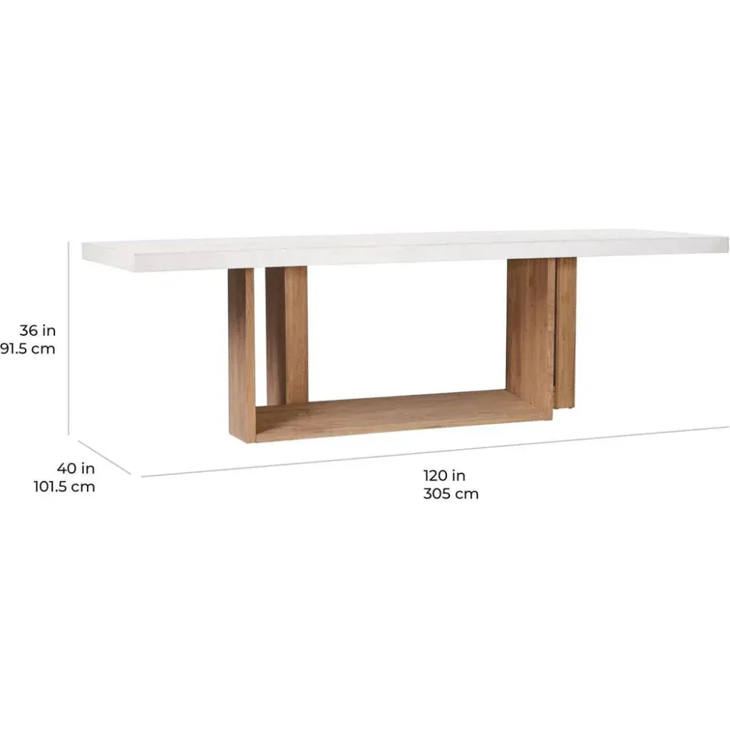Seasonal Living Lucca Outdoor Concrete Counter Table - White Outdoor