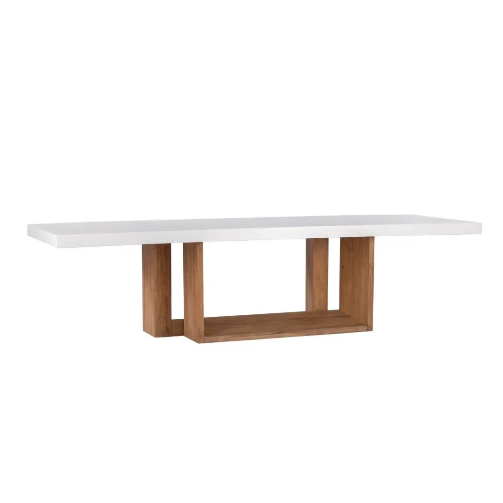 Lucca Teak And Concrete Patio Dining Table - LOOMLAN - Seasonal Living - Outdoor Dining Tables
