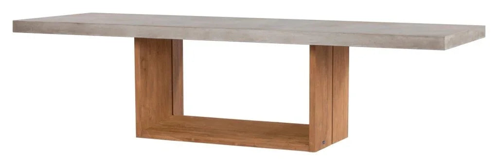 Lucca Teak And Concrete Patio Dining Table - LOOMLAN - Seasonal Living - Outdoor Dining Tables