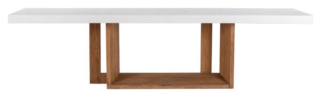 Lucca Teak And Concrete Patio Dining Table - LOOMLAN - Seasonal Living - Outdoor Dining Tables