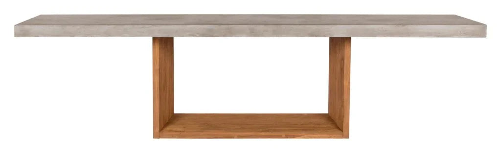 Lucca Teak And Concrete Patio Dining Table - LOOMLAN - Seasonal Living - Outdoor Dining Tables
