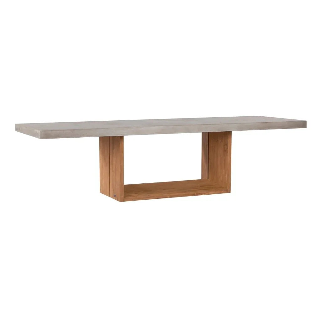 Lucca Teak And Concrete Patio Dining Table - LOOMLAN - Seasonal Living - Outdoor Dining Tables