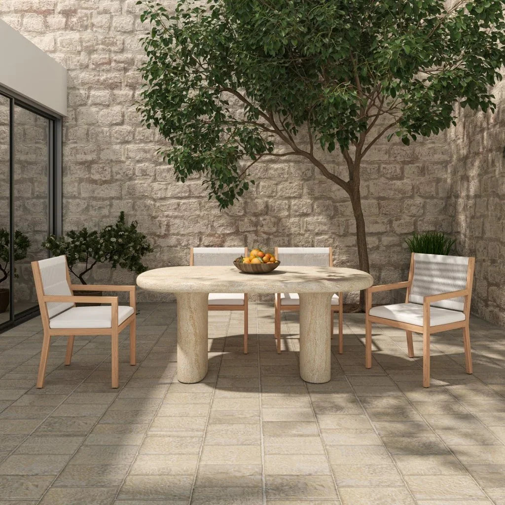 Luce Natural Teak Outdoor Dining Chair - LOOMLAN - Moe's Home - Outdoor Dining Chairs