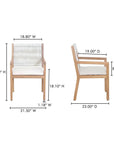 Luce Natural Teak Outdoor Dining Chair - LOOMLAN - Moe's Home - Outdoor Dining Chairs
