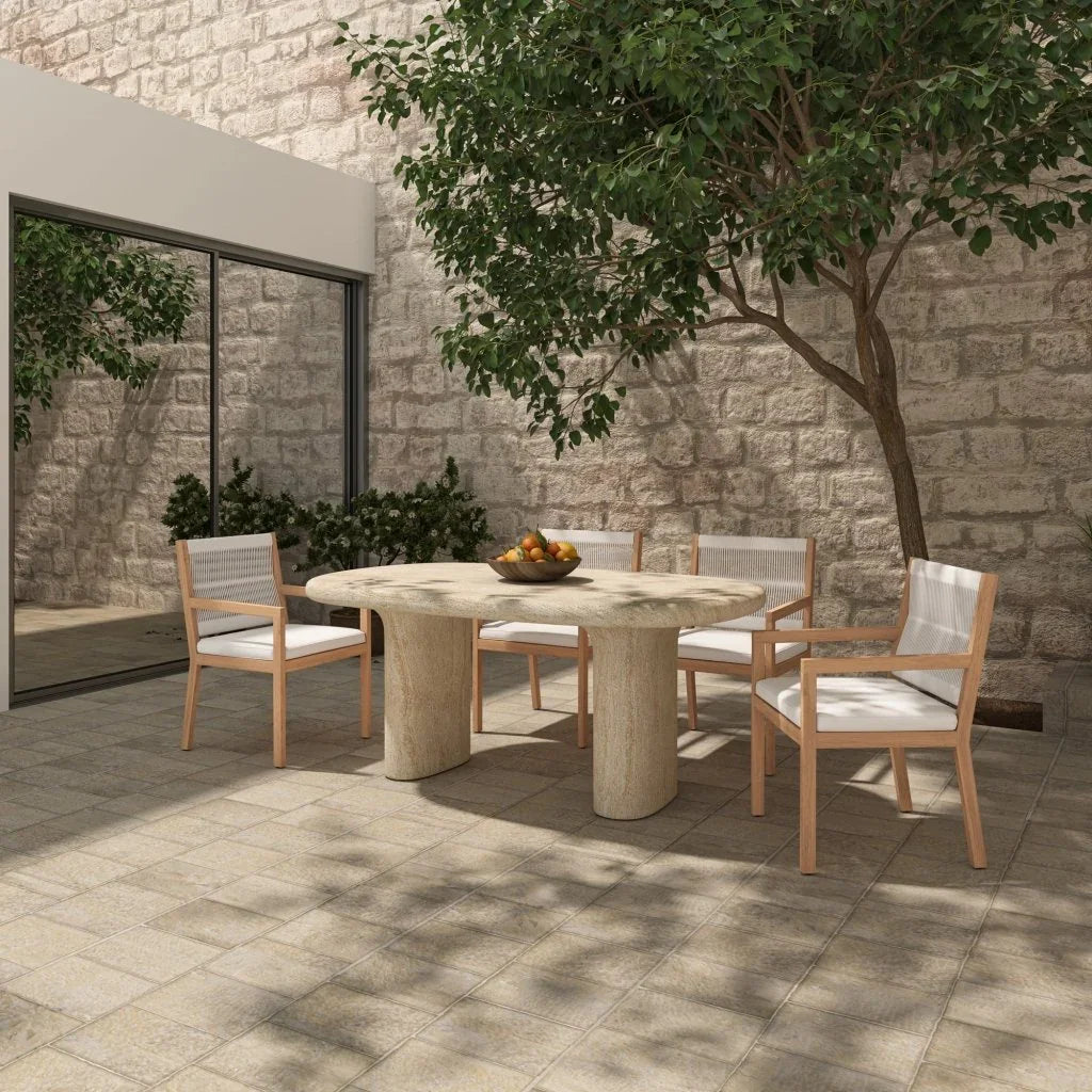 Luce Natural Teak Outdoor Dining Chair - LOOMLAN - Moe's Home - Outdoor Dining Chairs