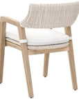 Lucia Outdoor Arm Chair White Wicker and Teak - LOOMLAN - Essentials For Living - Outdoor Dining Chairs