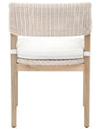 Lucia Outdoor Arm Chair White Wicker and Teak - LOOMLAN - Essentials For Living - Outdoor Dining Chairs
