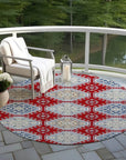 LOOMLAN Rugs Lucinda Red Washable Indoor-Outdoor Rug