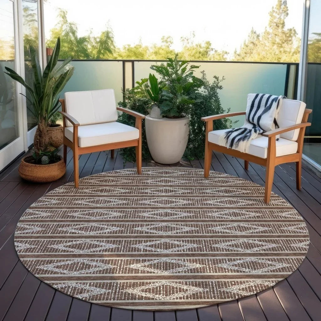 LOOMLAN Rugs Lume Brown Washable Indoor-Outdoor Rug