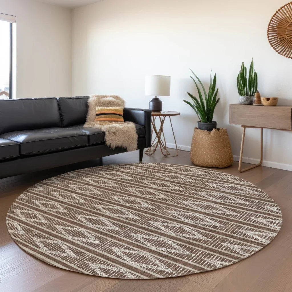 LOOMLAN Rugs Lume Brown Washable Indoor-Outdoor Rug