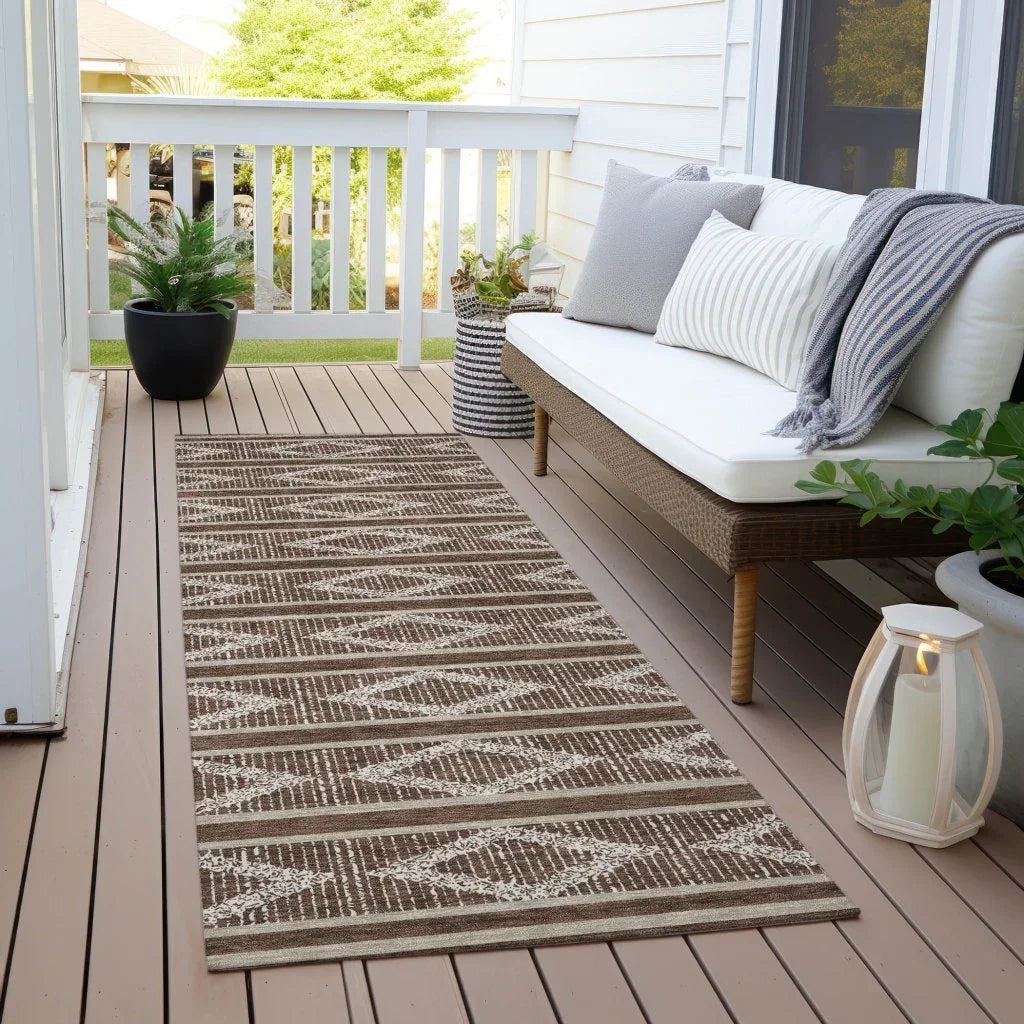 LOOMLAN Rugs Lume Brown Washable Indoor-Outdoor Rug