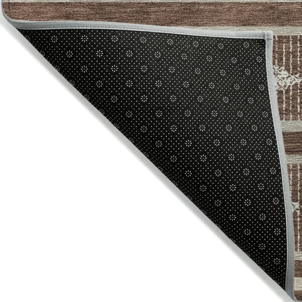 LOOMLAN Rugs Lume Brown Washable Indoor-Outdoor Rug