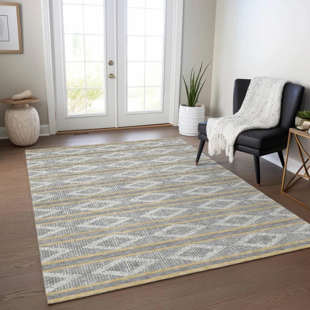 LOOMLAN Rugs Lume Gray Washable Indoor-Outdoor Rug