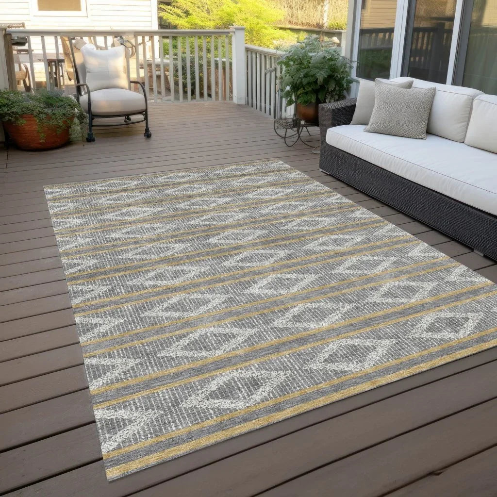 LOOMLAN Rugs Lume Gray Washable Indoor-Outdoor Rug