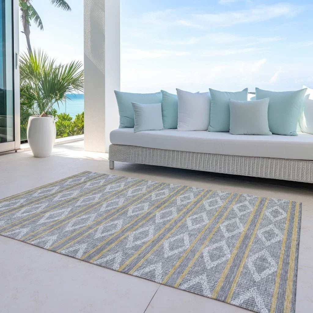 LOOMLAN Rugs Lume Gray Washable Indoor-Outdoor Rug