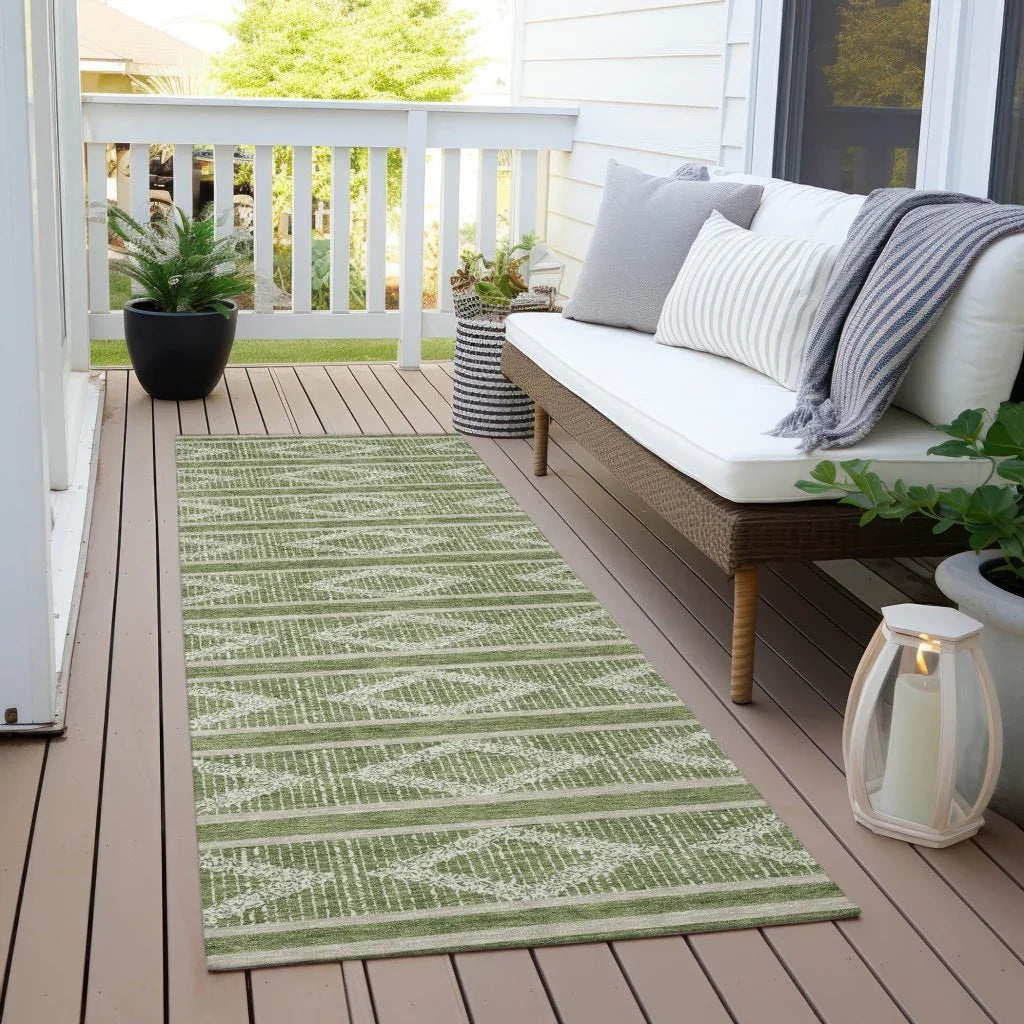 LOOMLAN Rugs Lume Green Washable Indoor-Outdoor Rug