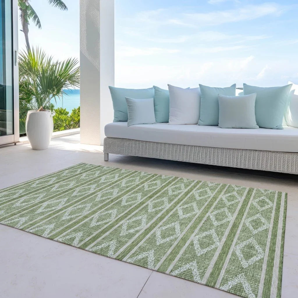 LOOMLAN Rugs Lume Green Washable Indoor-Outdoor Rug