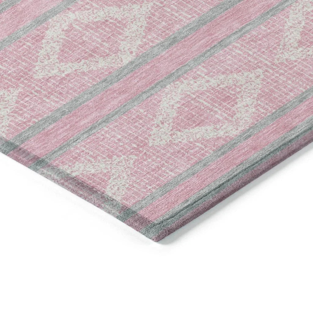 LOOMLAN Rugs Lume Pink Washable Indoor-Outdoor Rug