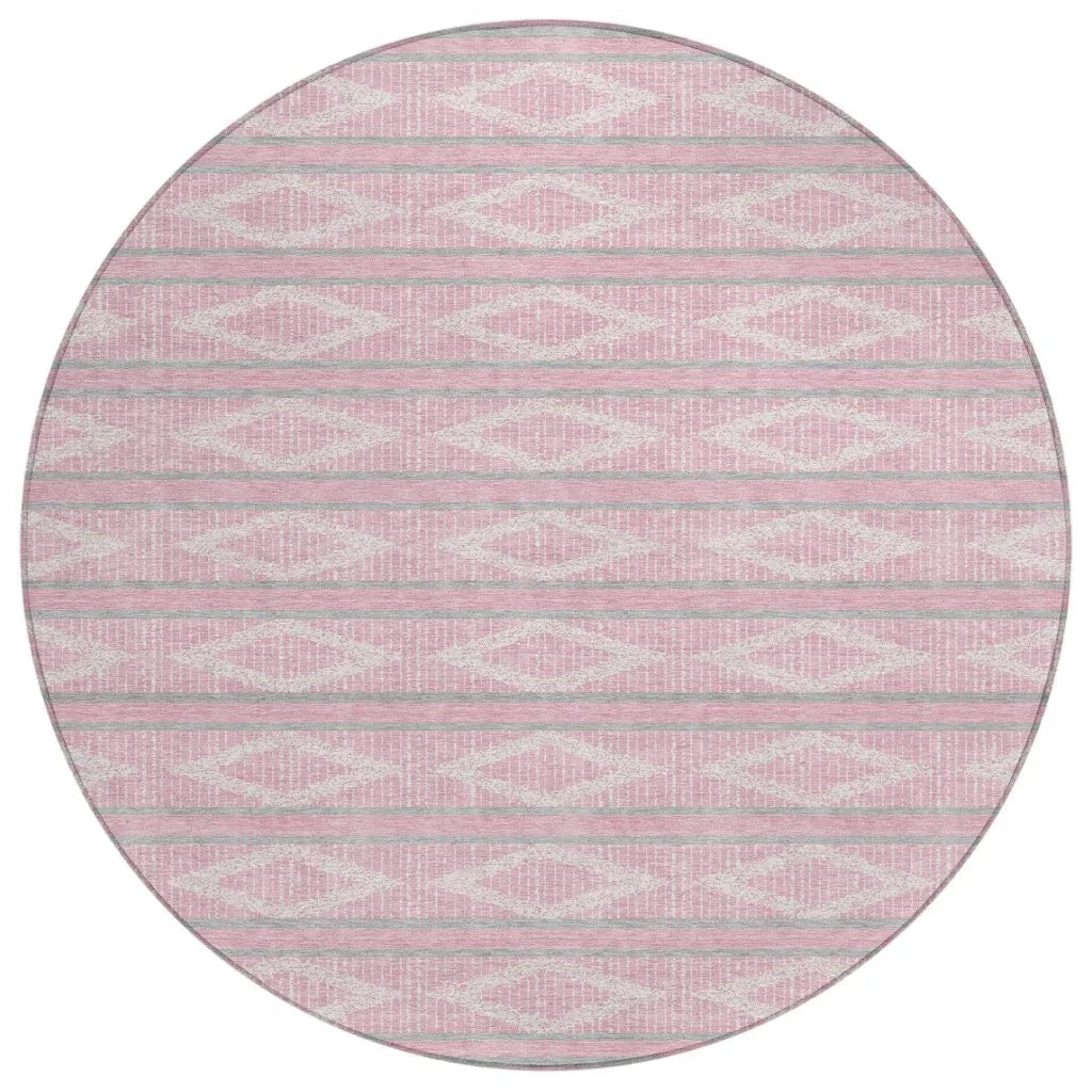 LOOMLAN Rugs Lume Pink Washable Indoor-Outdoor Rug