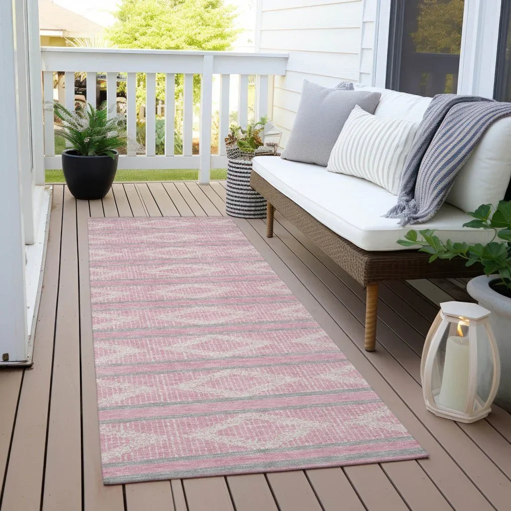 LOOMLAN Rugs Lume Pink Washable Indoor-Outdoor Rug