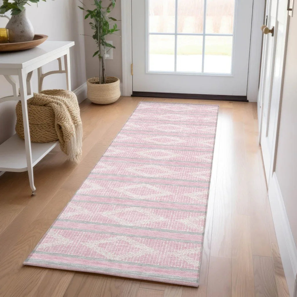 LOOMLAN Rugs Lume Pink Washable Indoor-Outdoor Rug