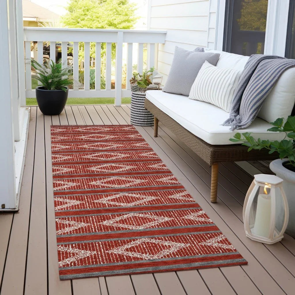 LOOMLAN Rugs Lume Red Washable Indoor-Outdoor Rug