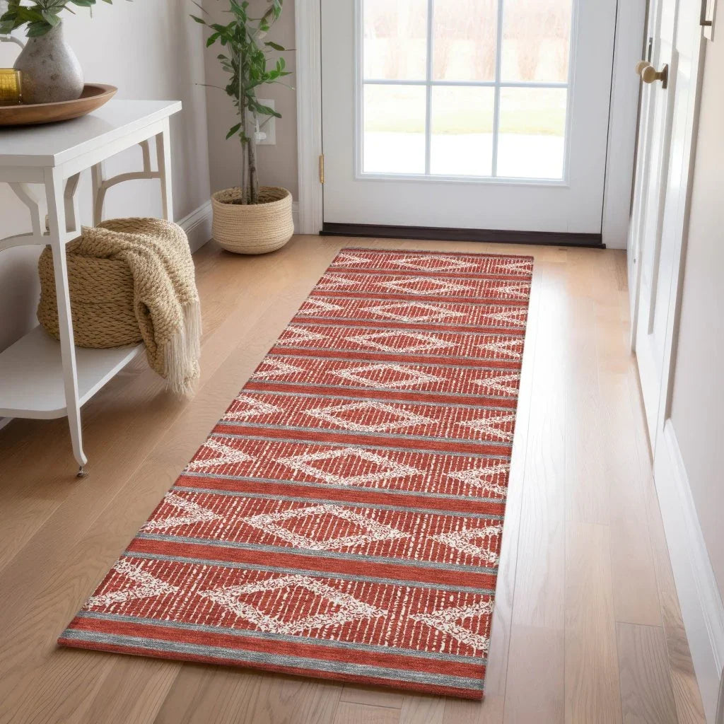LOOMLAN Rugs Lume Red Washable Indoor-Outdoor Rug