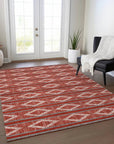 LOOMLAN Rugs Lume Red Washable Indoor-Outdoor Rug