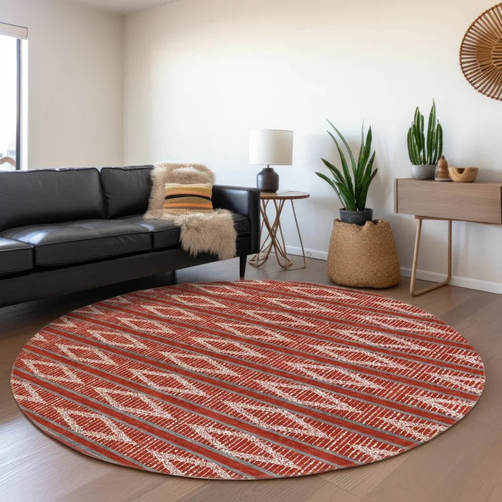 LOOMLAN Rugs Lume Red Washable Indoor-Outdoor Rug