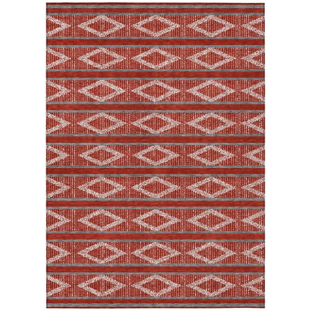LOOMLAN Rugs Lume Red Washable Indoor-Outdoor Rug