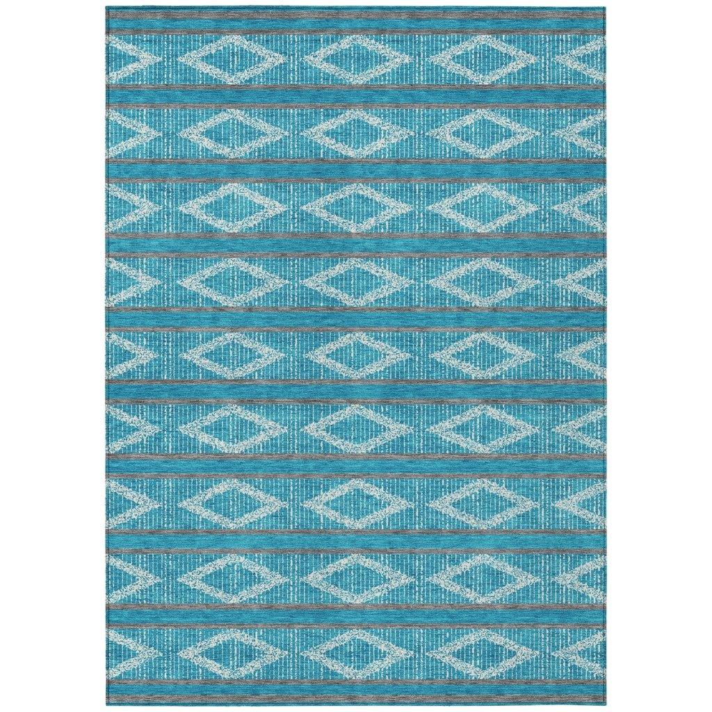 LOOMLAN Rugs Lume Teal Washable Indoor-Outdoor Rug