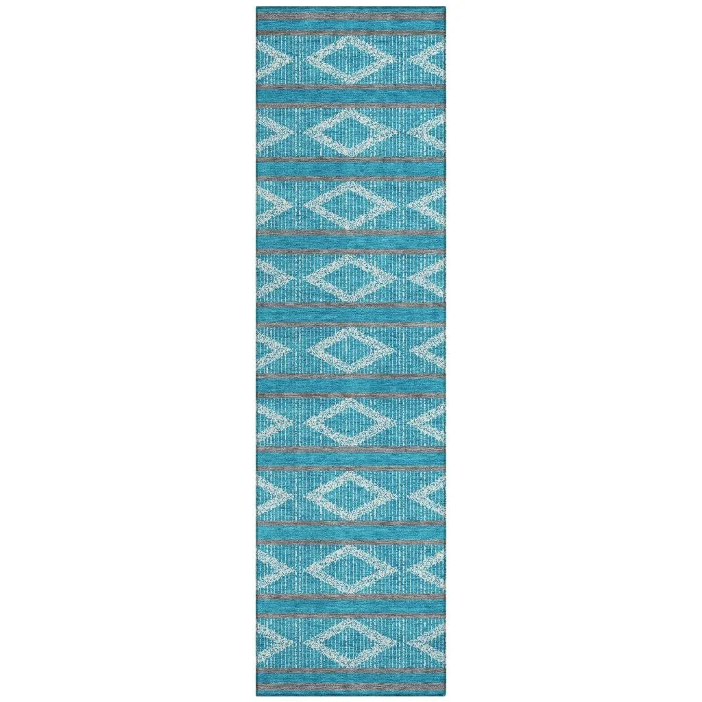 LOOMLAN Rugs Lume Teal Washable Indoor-Outdoor Rug