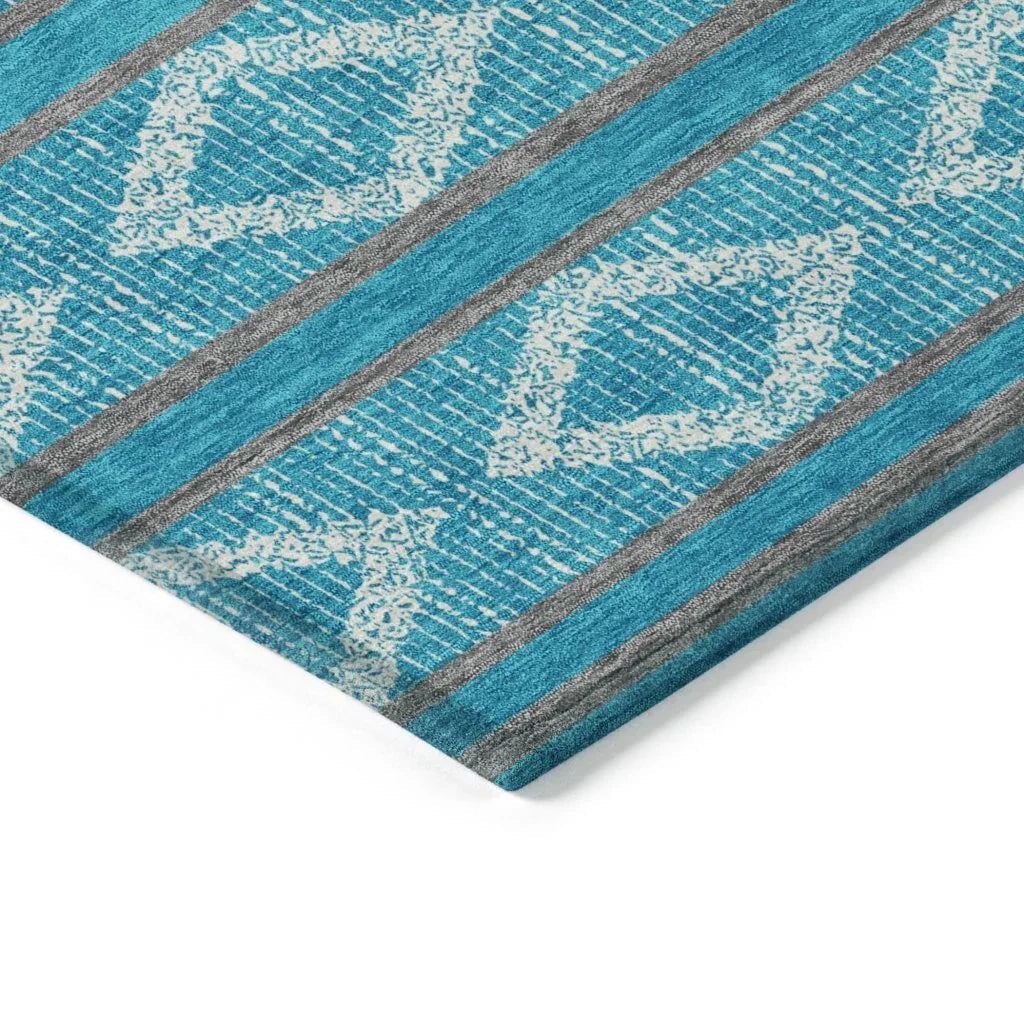 LOOMLAN Rugs Lume Teal Washable Indoor-Outdoor Rug