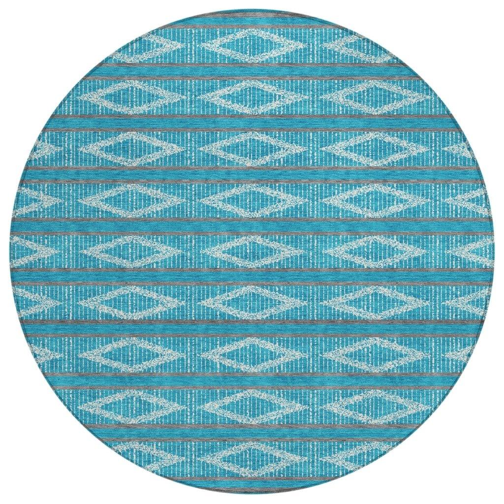 LOOMLAN Rugs Lume Teal Washable Indoor-Outdoor Rug