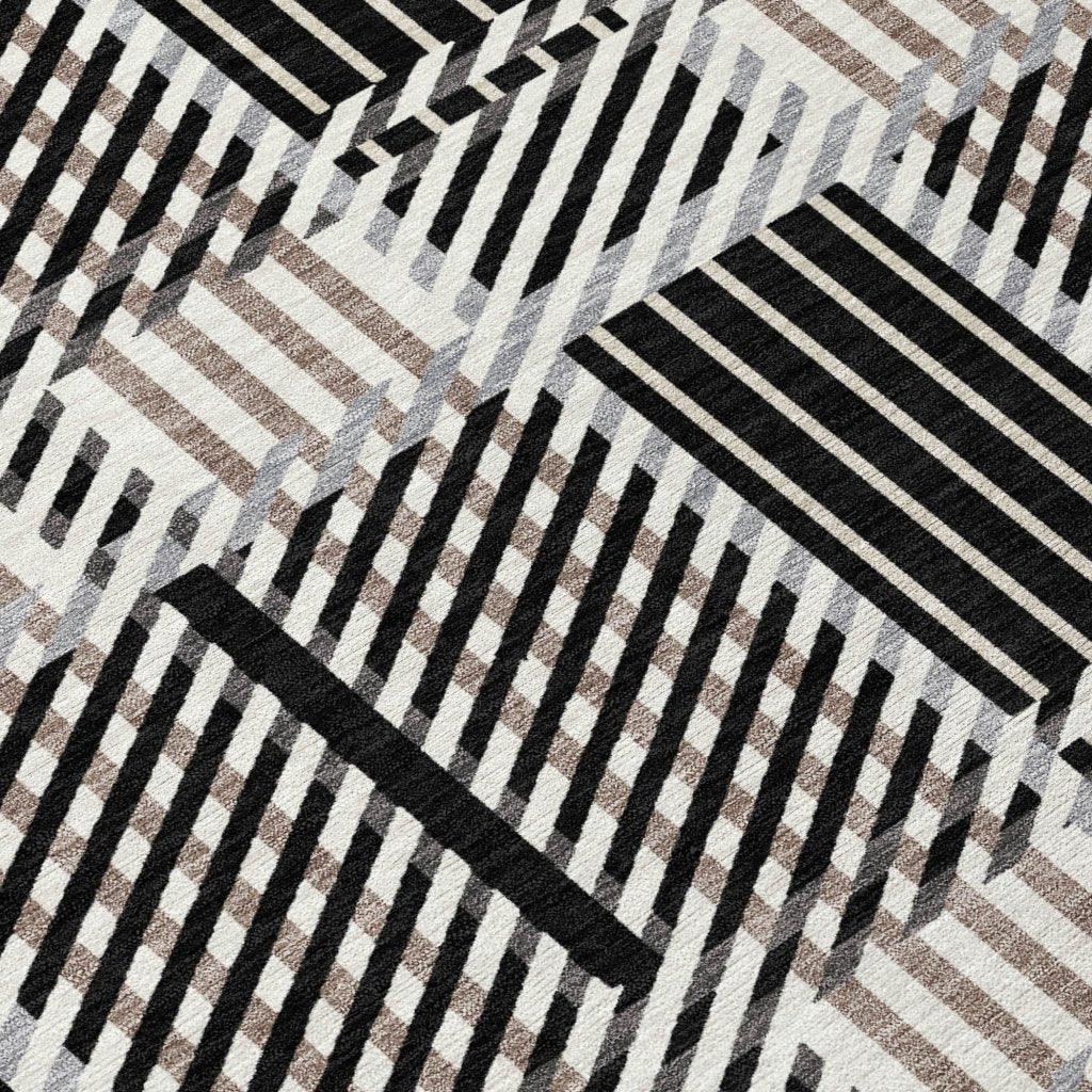 LOOMLAN Rugs Lunara Black Washable Indoor-Outdoor Rug
